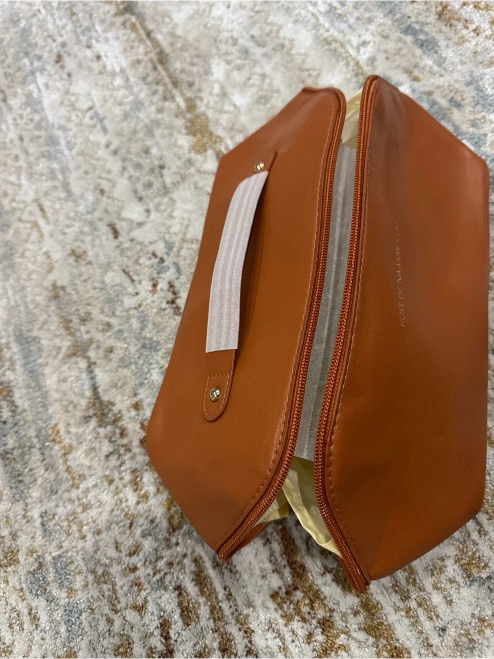 Tan Travel Makeup Organizer